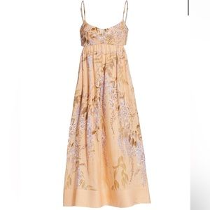 Zimmermann Rosa Bralette Linen Midi Dress Wisteria